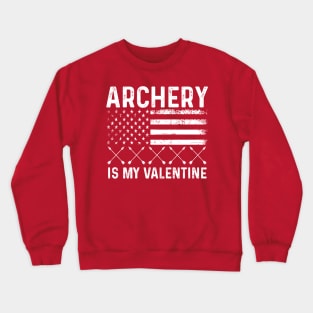 Archery is valentine love design with bow and arrow Crewneck Sweatshirt